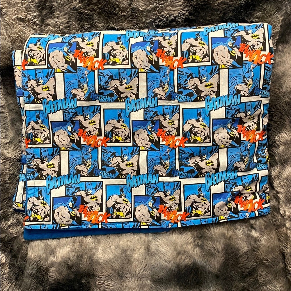 Handmade Blue DC Comic Book/ Batman Patterned Blanket - Picture 9 of 16
